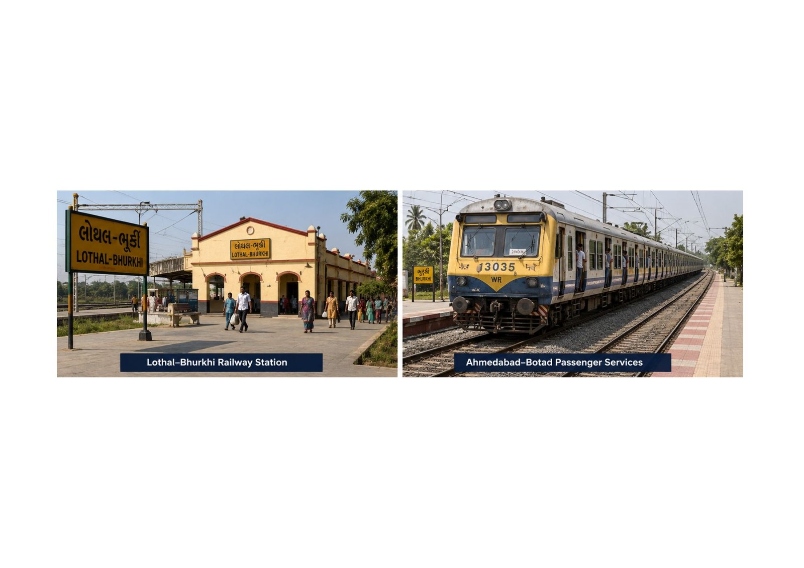 Lothal–Bhurkhi railway station and Ahmedabad–Botad passenger services