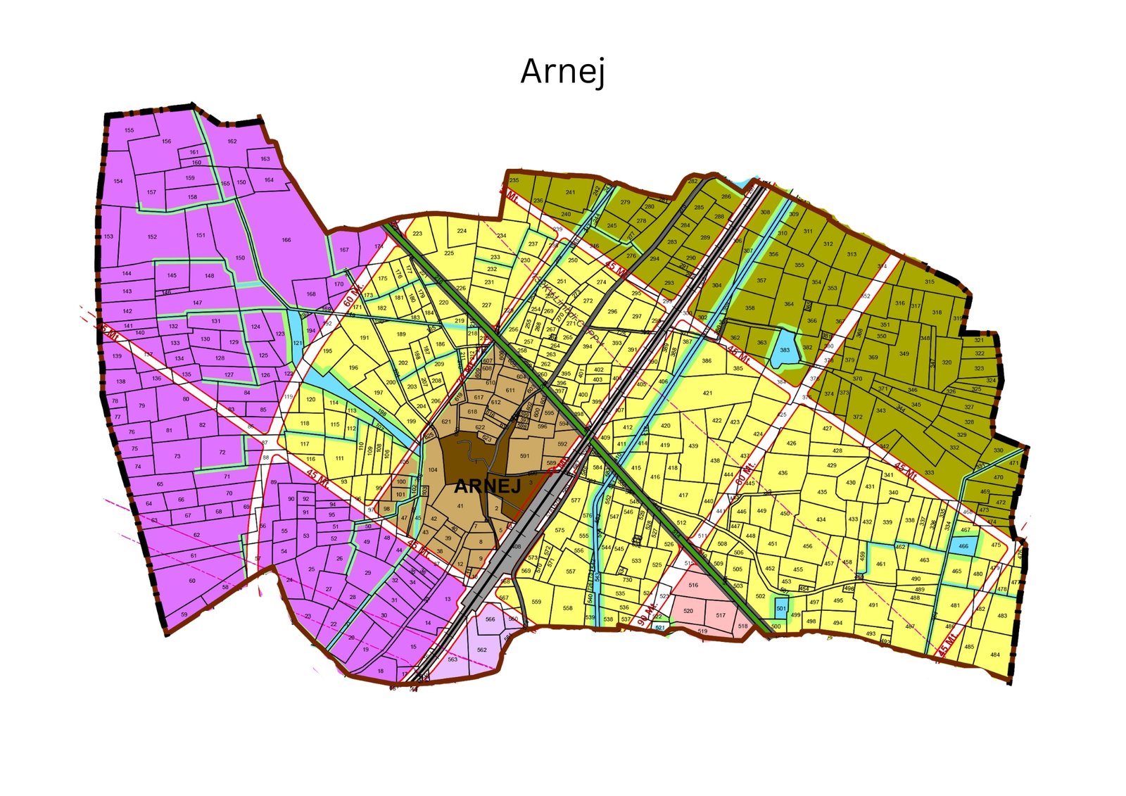 LADA village planning map of Arnej